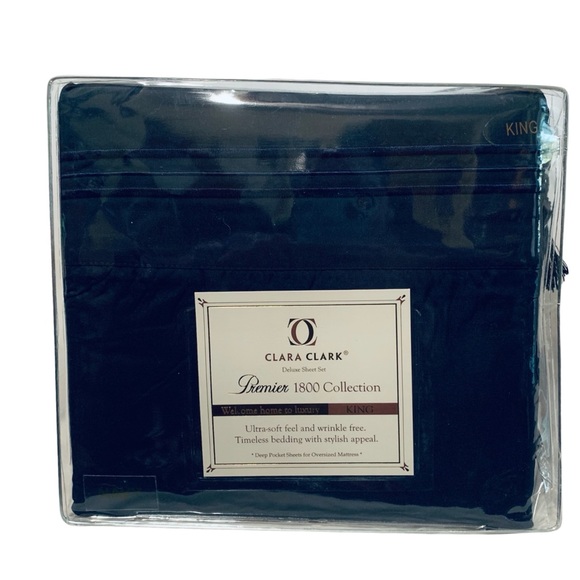 Oversized King Bed Sheets With Embroidered Trim. Pick your color. New in Pkg. - Picture 5 of 5